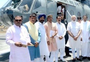 Prime Minister Narendra Modi along with President of Srilanka Maithripala Sirisena arrived in Ujjain on 15 May 2016 to release the Universal Message during the "Vichar Mahakumbh" (international gathering of intellectuals) coinciding with Simhastha Kumbh. Madhya Pradesh Choef Minister Shivraj Singh Chouhan received them